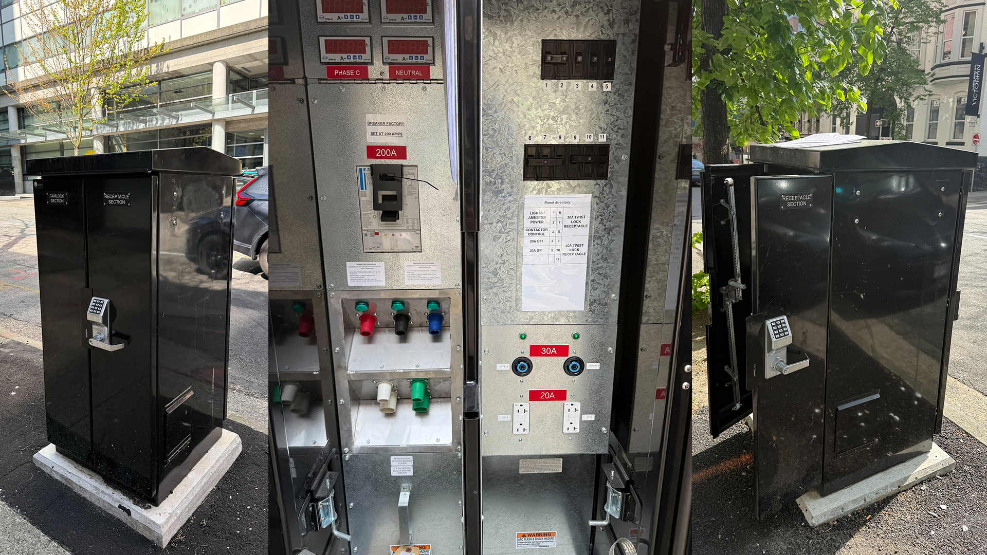 The City of Vancouver's film kiosks on Homer Street.
